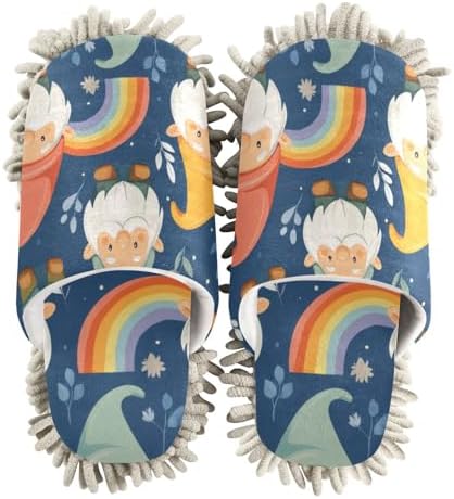 Microfiber Slippers Forest Gnomes Mop for MenWomen Size L