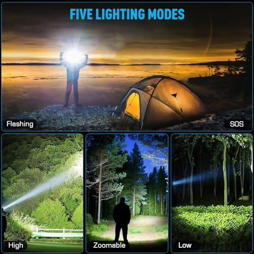 IPX7 Waterproof Rechargeable Headlamp with 90 Adjustability