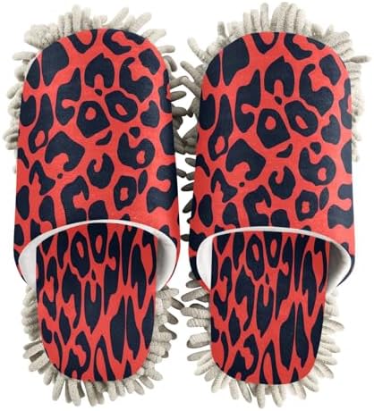 Zhirexin Red Leopard Kitchen Slippers