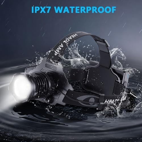 AMAKER LED Rechargeable Headlamp with 5 Modes and IPX7 Waterproof