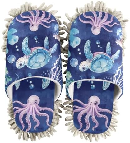 Cute Sea Animal Slippers for MenWomen Washable Floor Mop