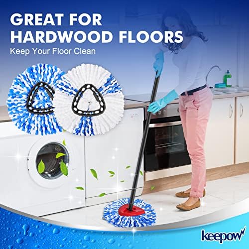 KEEPOW Proactive Microfiber Spincharge BlueWhite Replacement Head