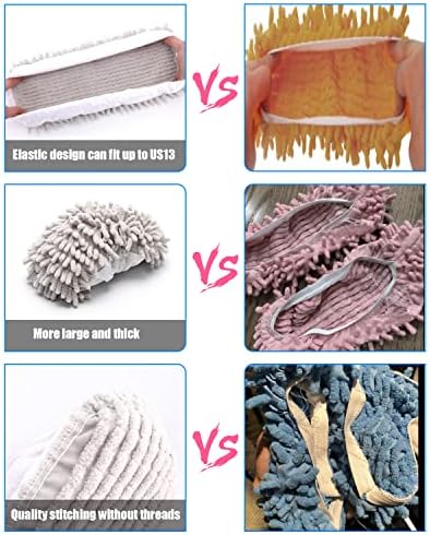 8-Piece Mop Slippers Premium Microfiber Reusable Machine Washable