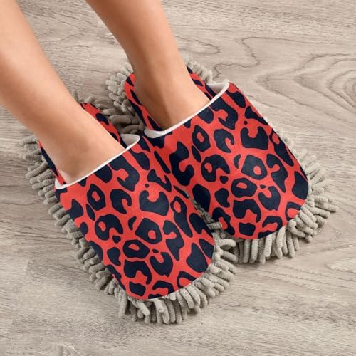 Zhirexin Red Leopard Kitchen Slippers