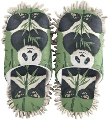 Stylish Microfiber Forest Panda Slippers for Cleaners