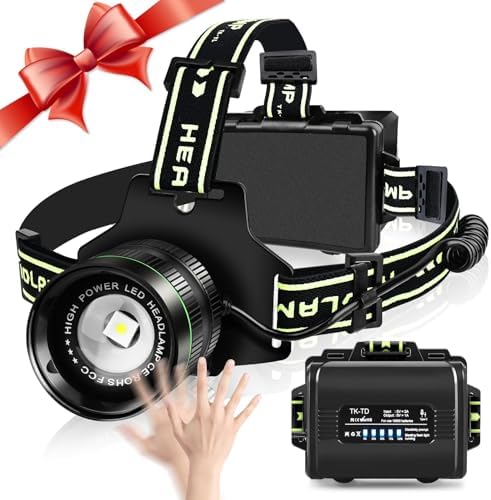 Rechargeable Headlamp with 100000 Lumens 5 ModesAdjustable Waterproof