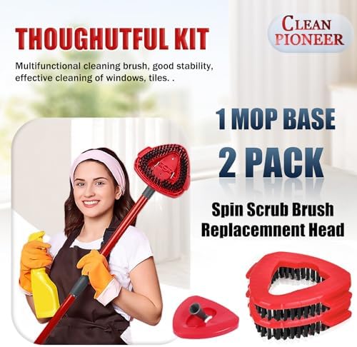 2-Piece Spin Scrub Brush for Tiles Easy to Clean and Durable