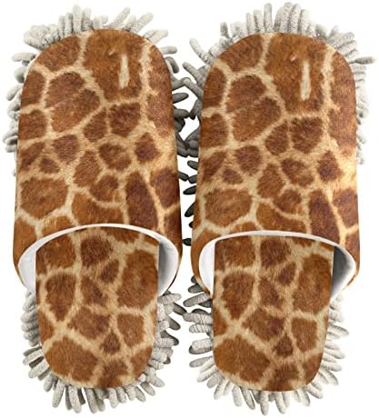 Kigai Microfiber Cleaning Slippers Giraffe Leopard