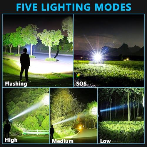 AMAKER LED Rechargeable Headlamp with 5 Modes and IPX7 Waterproof