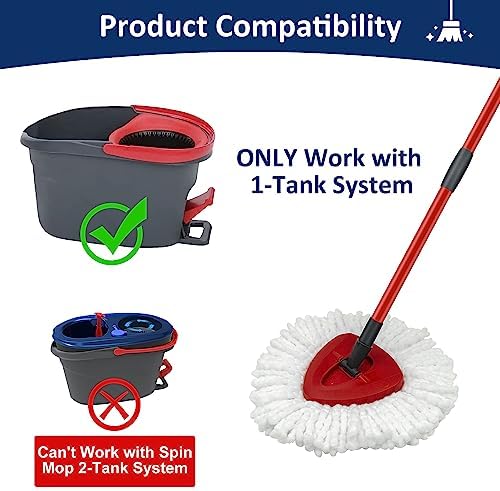 O-Ceda Spin Mop Replaceable Heads Handle Base Set