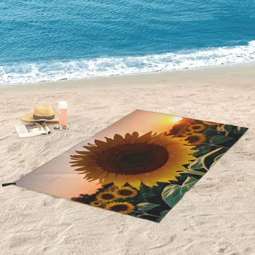 Sunflower and Sunset Print Quick Dry Towel