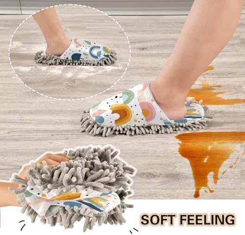 Zhirexin Mop Slippers with Microfiber and Cotton for Home Cleaning
