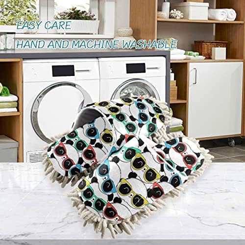 Domino King Panda Mop Slippers Washable Floor Cleaners for Women Kids