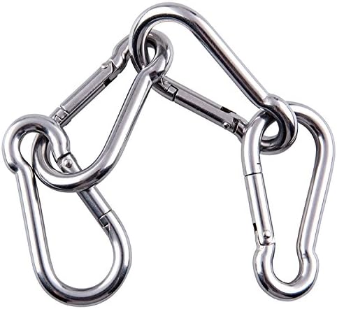 Sprookber 304 Stainless Steel Spring Snap Hook Carabiner Set of 6 1