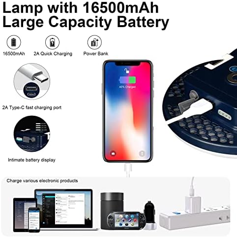 16500mAh 3000LM 6000K Rechargeable LED Camping Lantern Waterproof Durable for Emergency Use