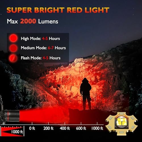 WINDFIRE Red Light Flashlight for Hunting Camping