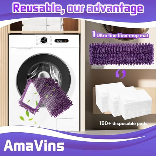 AmaVins 2-Pack Pet System Microfiber Mop Pad with Bona Mop Compatibility