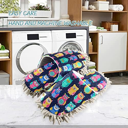 STYLISH OWLS MOP HOUSE SLIPPERS FOR EASY FLOOR MAINTENANCE