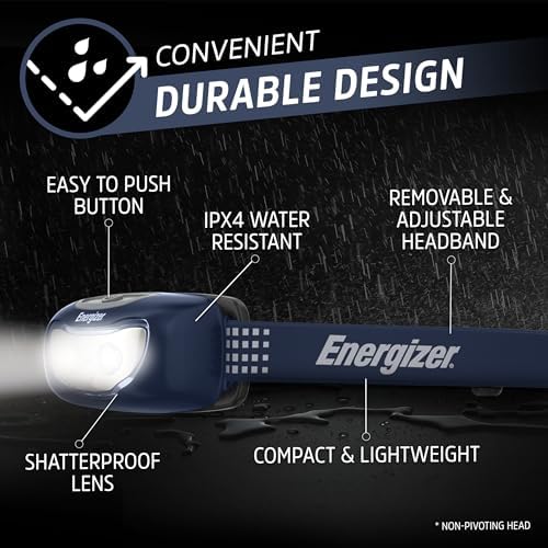 Energizer Universal LED Headlamp Bright Durable for Outdoors