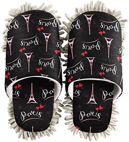 Eiffer Tower Reusable Soft Mop Slippers for Floors