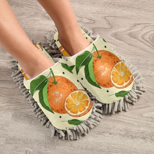 Efficient Orange Slices Mop Slippers for Easy Cleaning