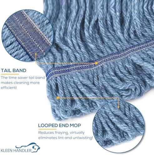 KLEEN HANDLER Heavy Duty Blue Mop Head Replacement Pack of 3