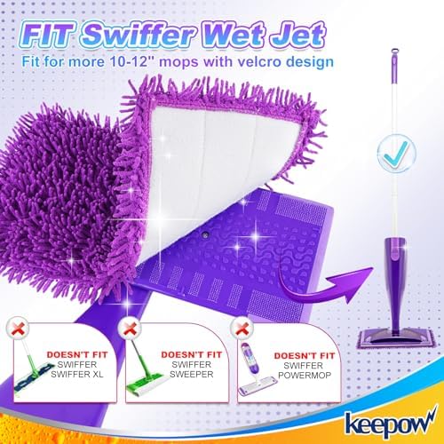 Premium Microfiber Mop Pads - Compatible with Swiffer WetJet for Reusable Cleaning