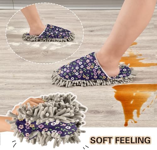 Kigai Microfiber Slippers - Bohemian Flowers Size L Purple
