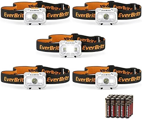 EverBrite LED Headlamp - 4 Lighting Modes 5 Pack