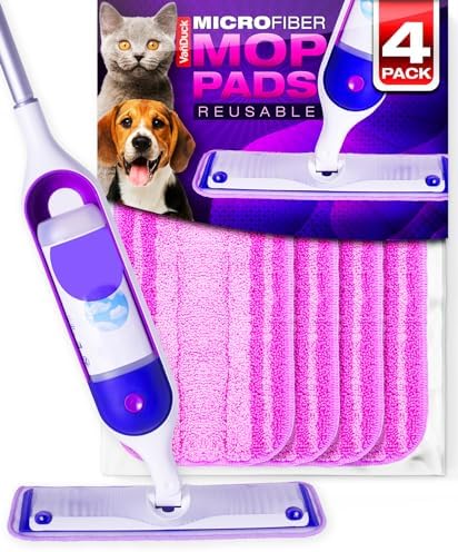 Reusable Mop Pads for Swiffer PowerMop - Multi-Surface Washable Durable 4 Pack