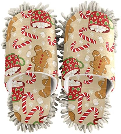 Christmas Ginger Man Mop Slippers Ergonomic Machine Washable