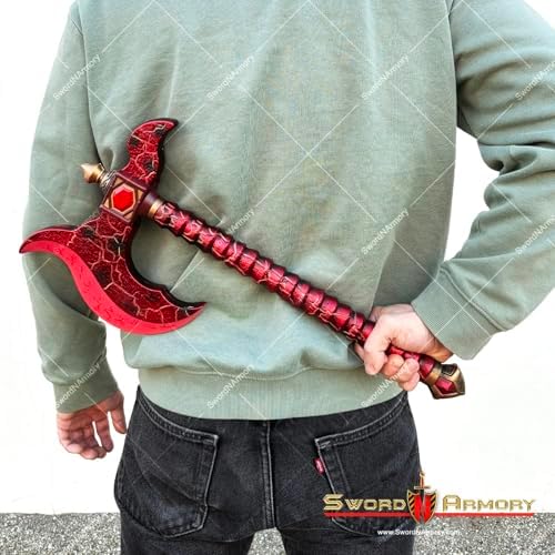Fantasy Red Demon Axe Foam Replica Medieval Costume Prop