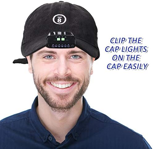 2-Piece LED Cap Lights for Camping Fishing - Rechargeable Waterproof