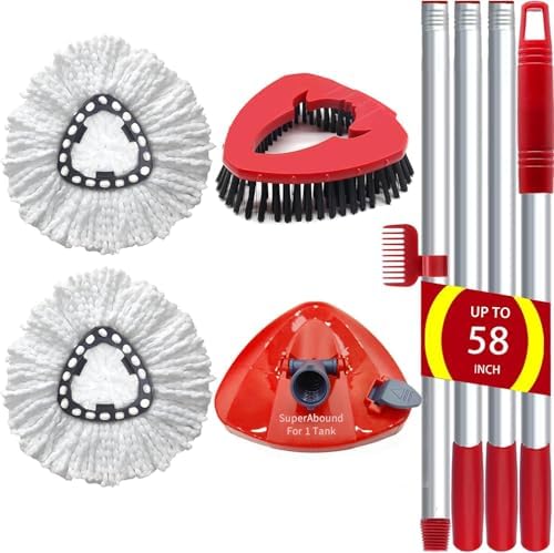 2-Piece Mop Replacement Head Set with Microfiber Rust-Resistant Design