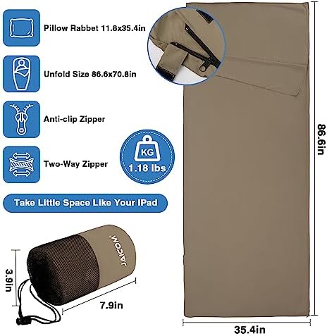 Relaxed Comfortable Ultra-Light Travel Sleeping Bag Liner