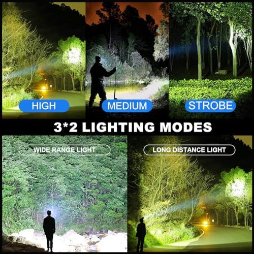 Bailinghai LED Rechargeable Headlamp 100000 Lumens 90Adjustable for Camping Hiking