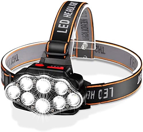DAWINSIE Rechargeable Headlamp 8 LED 4 Modes IPX4 Waterproof