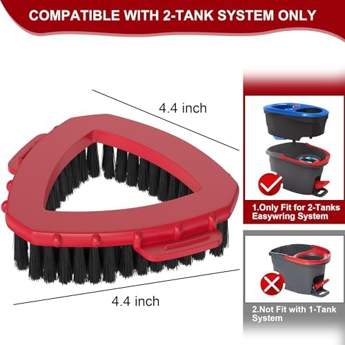 Premium scrub brush head for Ocedar spin mop system
