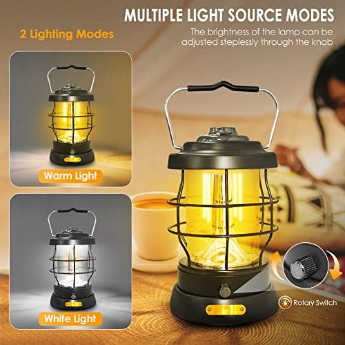 UniqueFire Rechargeable Emergency Camp Lantern 1500LM Dimmable LED Lantern Waterproof High Brightness