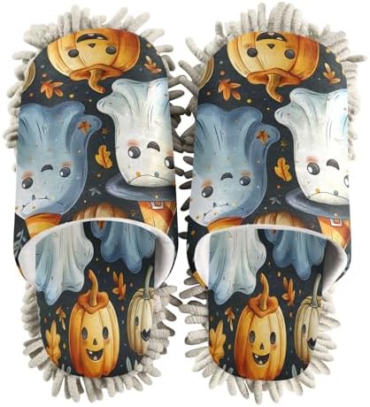 Halloween White Cute Spectre Kitchen Cleaning Slippers