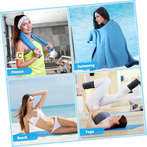 Quick-Drying Sky-Blue Beach Towel