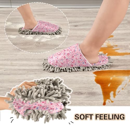 Kigai Microfiber Slippers Pink Bohemian Flowers House Keeping Mates