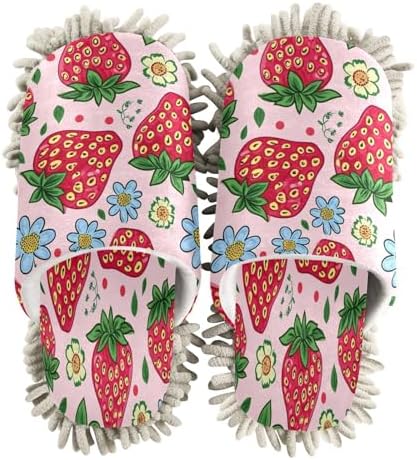 Cartoon Strawberry Mop Slippers