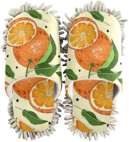 Efficient Orange Slices Mop Slippers for Easy Cleaning