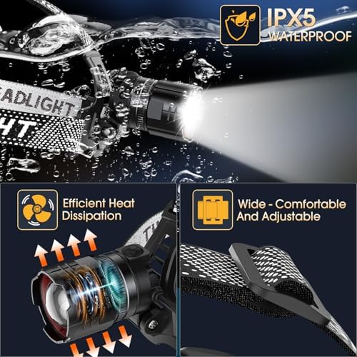 Bright Durable Headlamp 2-Pack