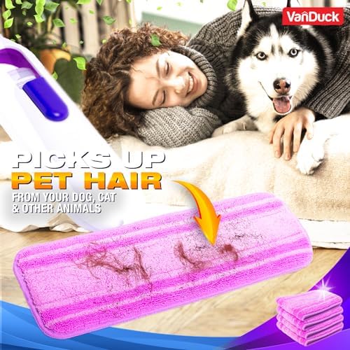Reusable Mop Pads for Swiffer PowerMop - Multi-Surface Washable Durable 4 Pack
