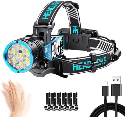 XILUO 300000 LM Red Headlamp with 7 Modes Sensor Adjustable