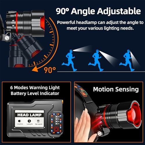 YUSEUBRechargeable Headlamp 900000 High Lumens