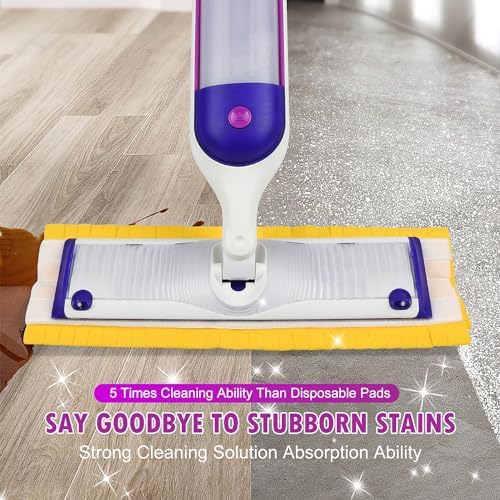 4 Pack Mop Refill Pads 2 Yellow 2 Purple