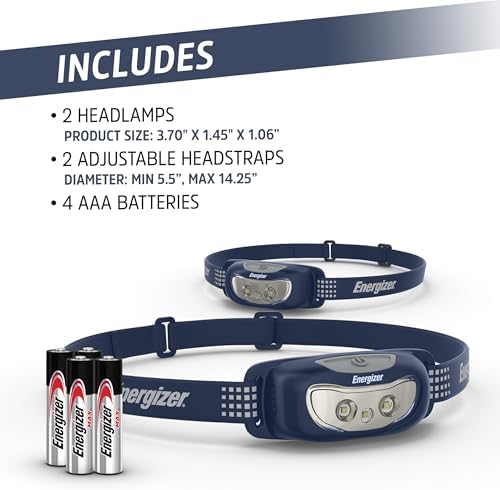 Energizer Universal LED Headlamp Bright Durable for Outdoors